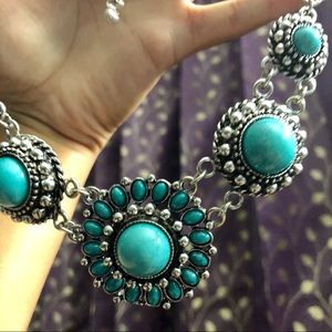 Turquoise Boho Chic Statement Necklace